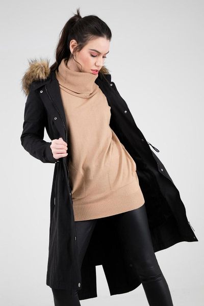 

trend women parka 4787177, Tan;black