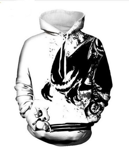 

new fashion harajuku style casual 3d printing hoodies ink skulls and small dragon men / women autumn and winter sweatshirt hoodies coats, Black
