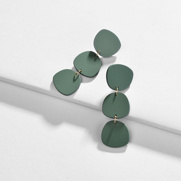 

fashion multi-layer color irregular metal pendant earring geometry exquisite earrings for women's jewely 2019 hot, Silver