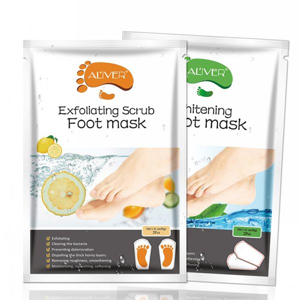 

exfoliating peel foot mask baby soft feet remove scrub callus hard dead skin feet mask foot care lemon aloe