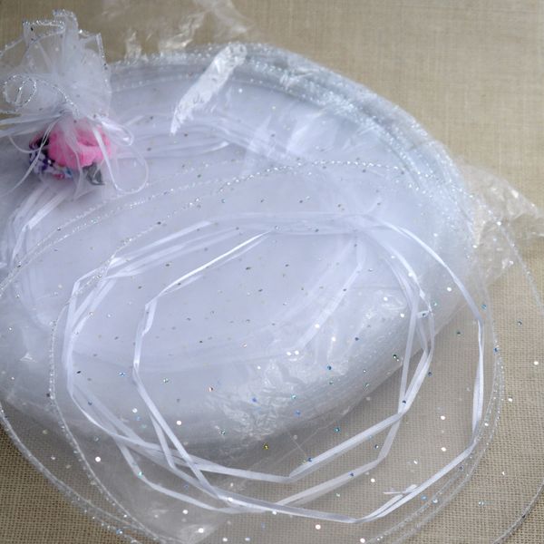 

50pcs multi round organza gift bags 26-35-40cm party bag for women wed drawstring bag jewelry display pouch diy accessories