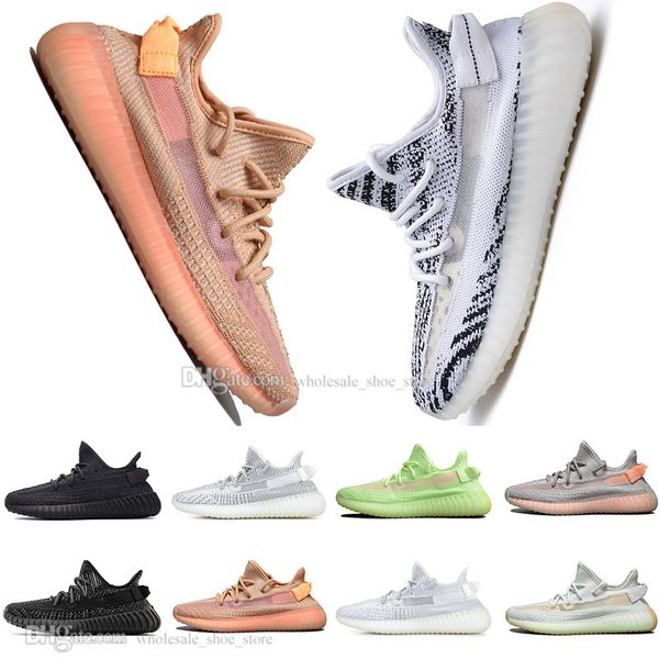 

with box kanye west clay v2 static reflective gid glow in the dark mens running shoes hyperspace sesame men sport designer sneakers