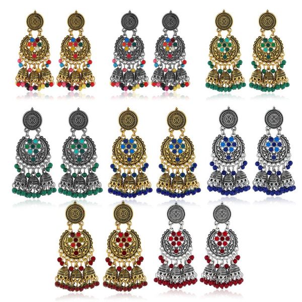 

new women earrings retro court style bells round pendant charm lady earring, Silver