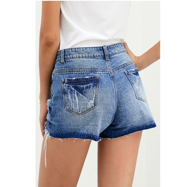 

sky blue mama high rise distressed denim shorts, White;black