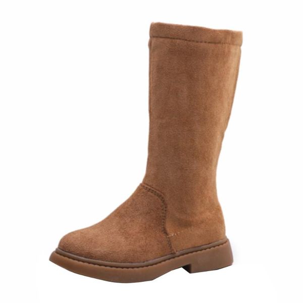 

knee-high girls boots solid plush fashion zip rubber warm boots winter shoes girls for kids winter shoes waterproof snow, Black;grey