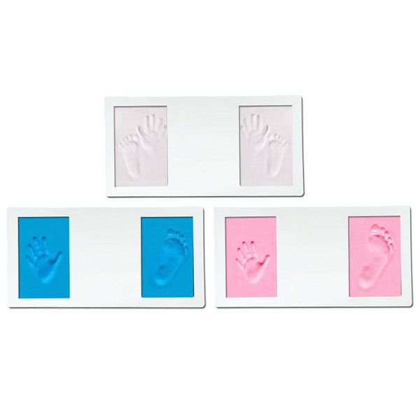 

1set handprint фоторамка + клей грязи костюм младенца след модель box стенд baby girl мальчики чернила для печати growth мемориальную фотора