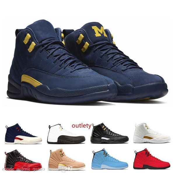 

wholesale 12 xii basketball shoes men bulls michigan college navy white black flu game gamma blue taxi playoffs the master sports sneaker