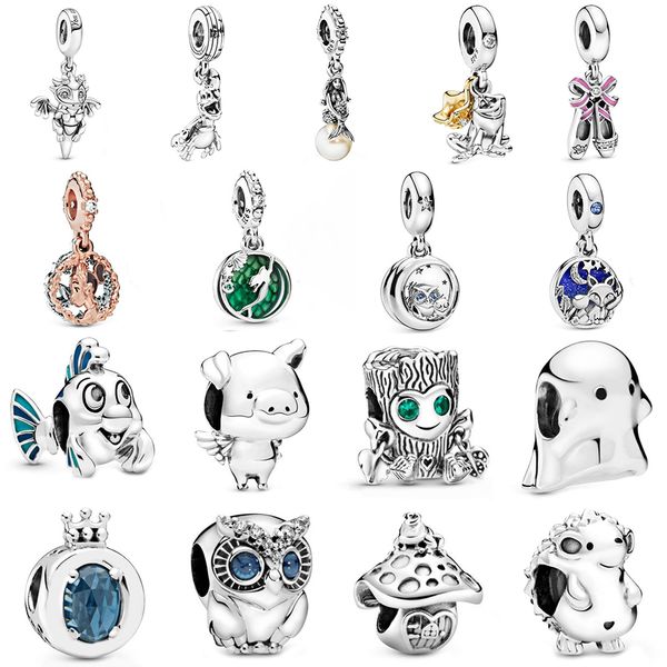 New Autunno Collezione 100% 925 Argento sterling Colleziona il tuo pendente d'amore Charms Gufo Perline di Charm Fit Braccialetto FAI DA TE Braccialetto originale Set di gioielli Regalo