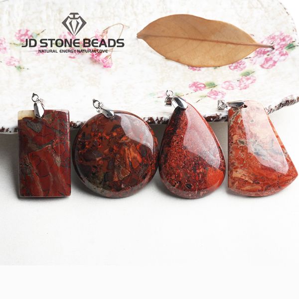 

natural breciated jasper pendant personal design gifts accessory, Silver