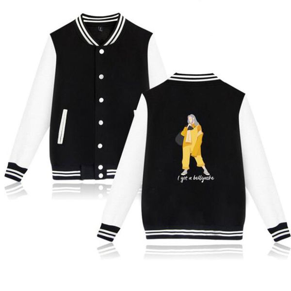 

billie eilish jacket coat men women fashion casual baseball jacket streetwear popular hip hop autumn warm cardigan, Black;brown