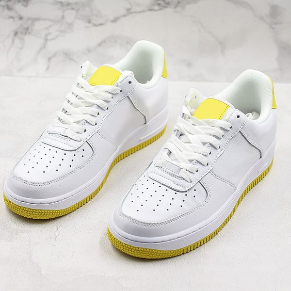 

TOP White Yellow Leather Designer Shoes NO.1 Breathable Forcing Basketball Shoes Man Woman With Box