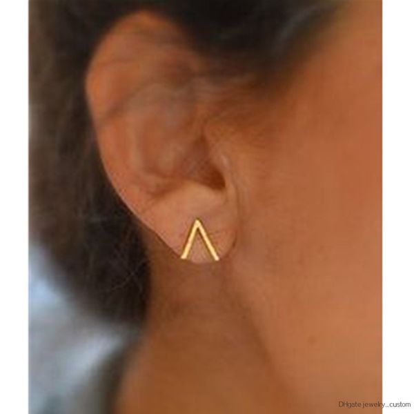 

Triangle Geometric Stud Earring Punk Fashion Jewelry Summer Unique Metal Gold Gift For Women Girl Stud Earring Bijoux E070