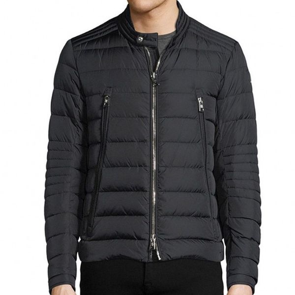 

men's designer brand down jacket zipper design outdoor winter warm coat convenient carry keep warm coat casual down jacket, Black