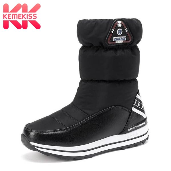 

kemekiss ladies small size 31-42 white boots warm winter snow boots daily fashion simple ankle casual classics footwear, Black