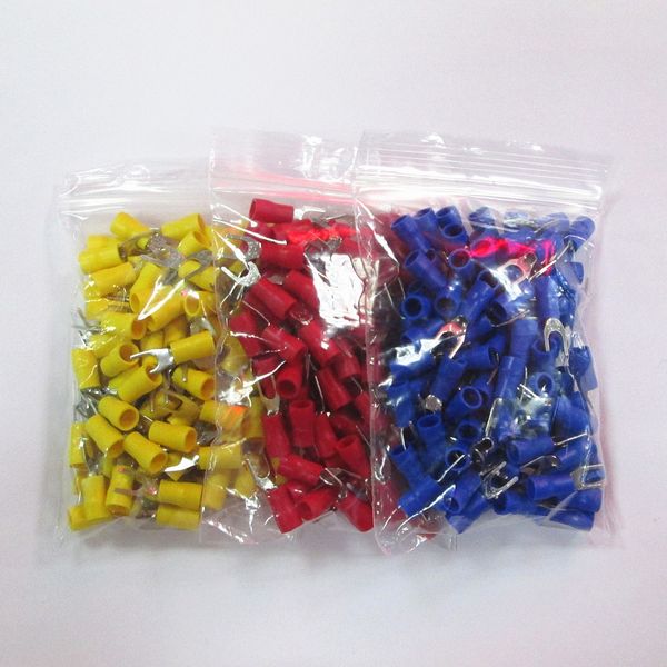 

набор 150pcs обжима провода spade разъем клемма u shape sv2-3.2