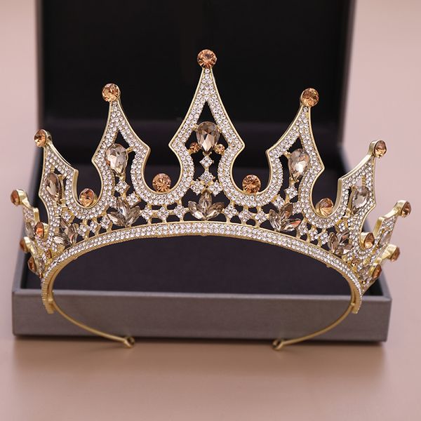 

2019 bride crown wedding headdress crystal baroque hoop wedding crowns fashion classic bridal hair accessories headpieces tiaras, Slivery;golden