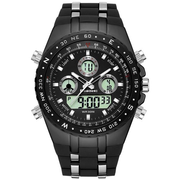 

readeel brand quartz men watches fashion genuine leather chronograph watch clock for gentle men male students reloj hombre 2018, Slivery;brown