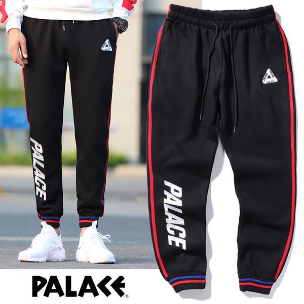 

palaces classic tide brand trousers mens designer sports pants printed trousers boutique cotton sports pants hip hop pants, Black