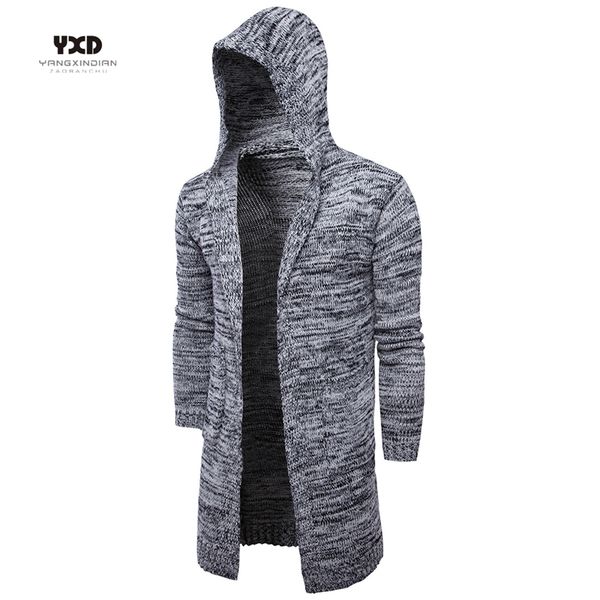 

mens clothes autumn casual slim knitwear hoodie cardigans mans pocket knitted sweater men long cardigan man coat homie outwear, White;black