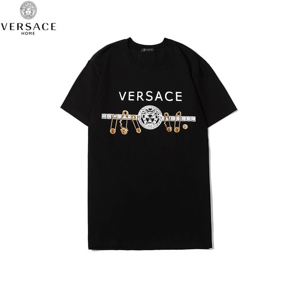

italian designer men air tshirt luxury fashion brand knitted tshirt printing vintage golden t-shirt golden platform tracksuit xxx-l/versace, White;black