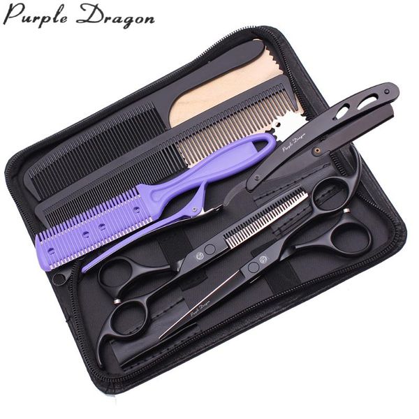 

scissors set for hairdresser 5.5" 6.0" purple dragon japan stainless 1008# hair cutting scissors thinning shears hair