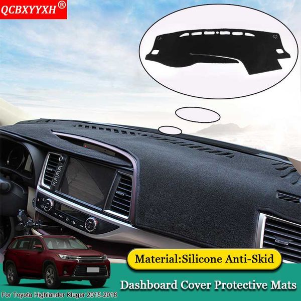 

qcbxyyxh car dashboard avoid light pad polyester instrument platform cover protective mat for highlander kluger 2015-2018