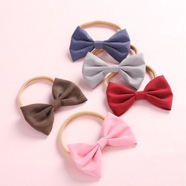

pure fabric bows on nylon headbands hair clip, bowknot headband for girls bowknot hair clip 36pcs/lot, Slivery;white