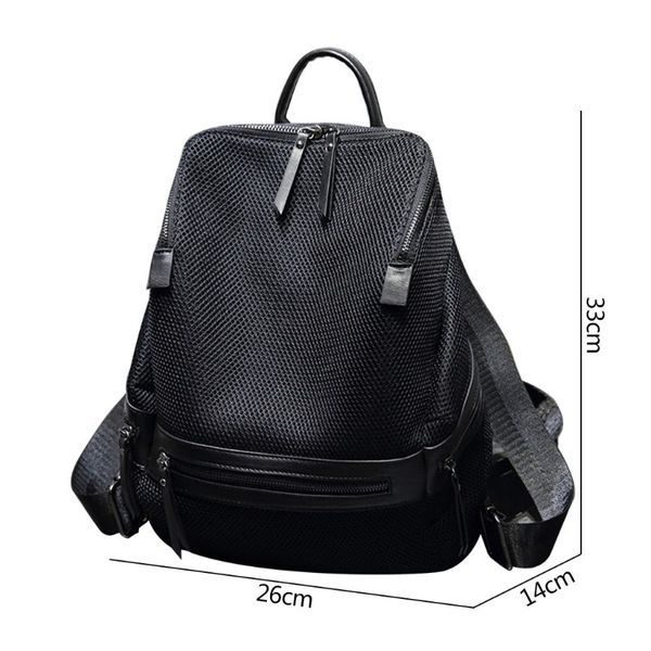 

women backpack fashion shoulder bag rucksack large capacity mesh breathable anti-theft travel bag