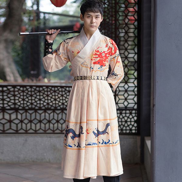 2020 Men Hanfu Adult Traditional Chinese Clothing Folk Dance