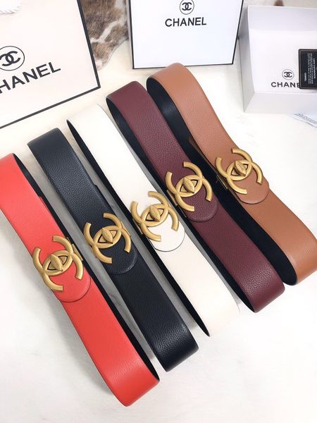 

2019 men belt men's belts fashion plaid genuine leather man belt with box for strap, Black;brown