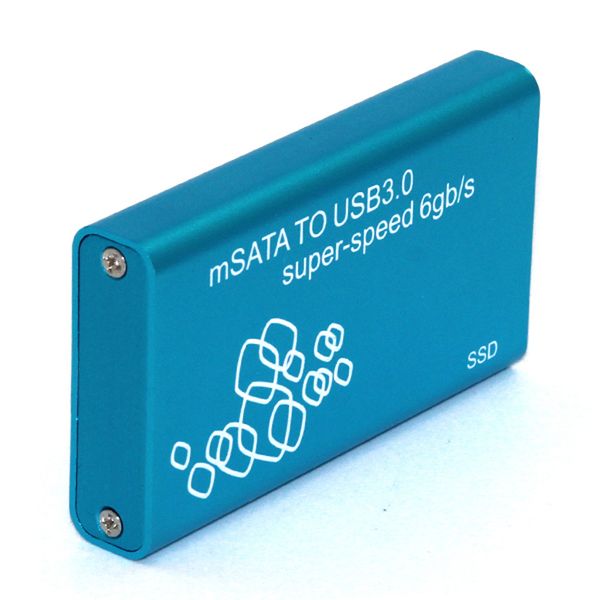 

high speed msata to usb 3.0 ssd hard disk box external enclosure case blue