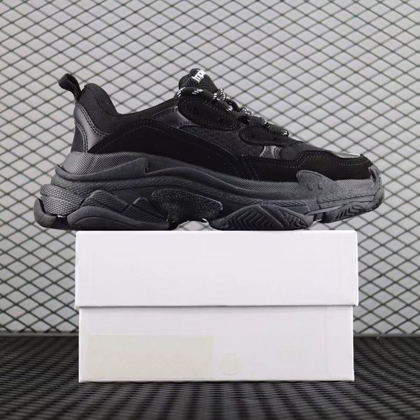 

paris 17fw triple-s walking shoe luxury dad shoes chaussures femme triple s 17fw designer sneakers men women vintage old grandpa trainer t01, Black
