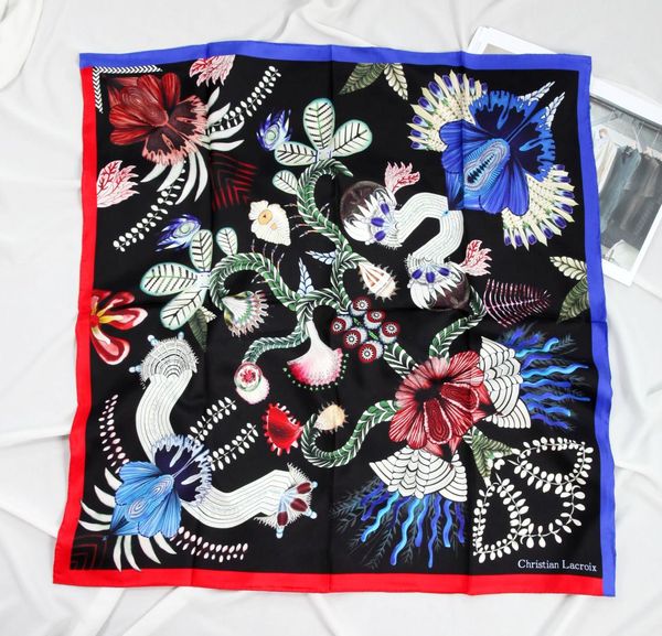 

elegant handmade brand 100%twill silk scarf twic-60115, Blue;gray