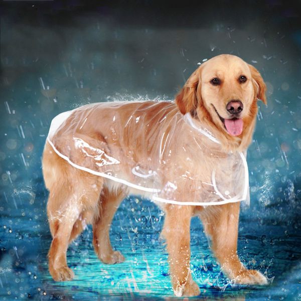 

new dog raincoat with transparent hood for pet puppy rain coat costumes supplies