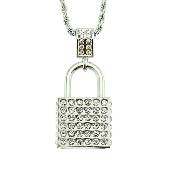 

2020 designer vibrato personality tide lock diamond pendant necklace pendant couple jewelry