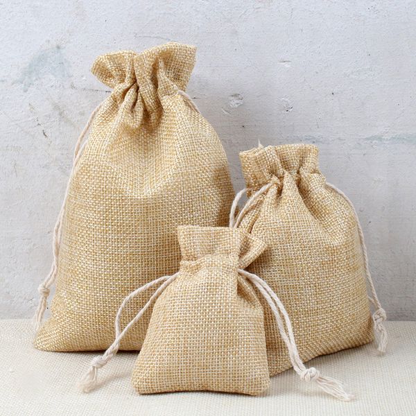 

5pcs new arrived natural burlap cotton linen kids candy gift bags anniversary cute packaging bags 7x9cm 10x14cm 13x18cm 15x20cm
