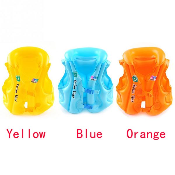 

new 3 colors summer children inflatable swimming life jacket buoyancy safety jackets boating drifting lifesaving vest for 3-10