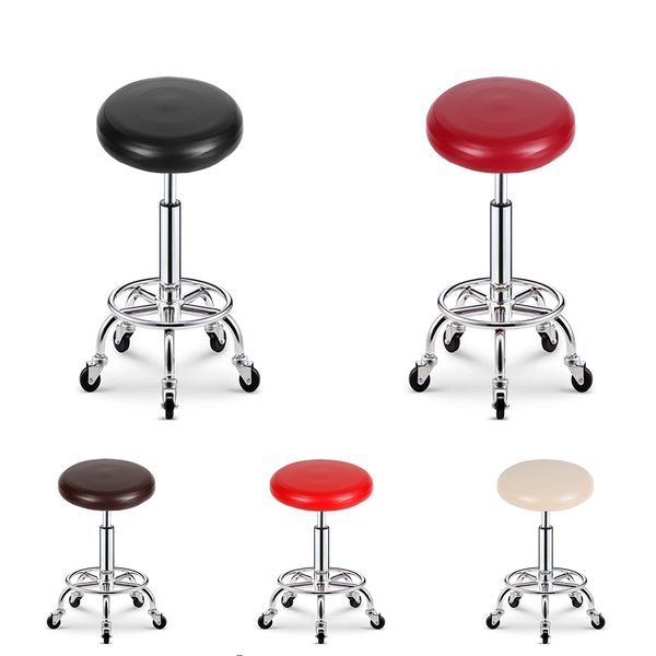 

elastic pu leather round chair cover waterproof home bar stool seat slipcover protector case for diameter 28-35cm round stool