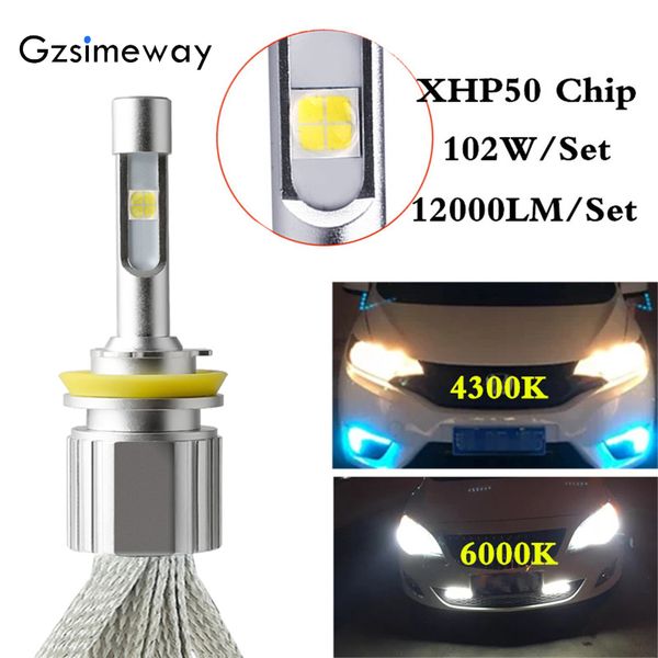 

h7 led 4300k h11 h1 h3 9005 880 h8 h13 h4 bi led headlight h9 h27w bulbs xhp50 hb3 6000k auto d2s/r headlamp car lights 12000lm