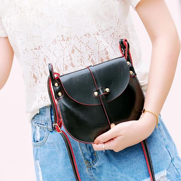 

fashion mini handbags women rivets vintage totes flap girls leather hit color crossbody shoulder bags hand bag