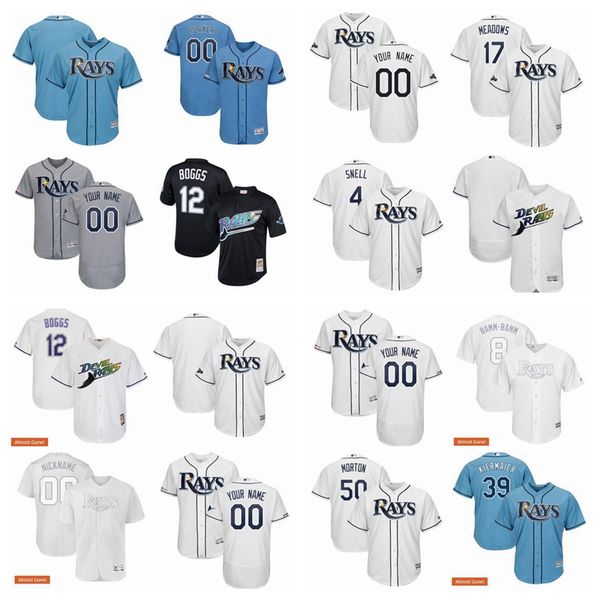 

men women youth tampa bayrays kevin kiermaier majestic white home cool base player custom mlbjersey, Blue;black