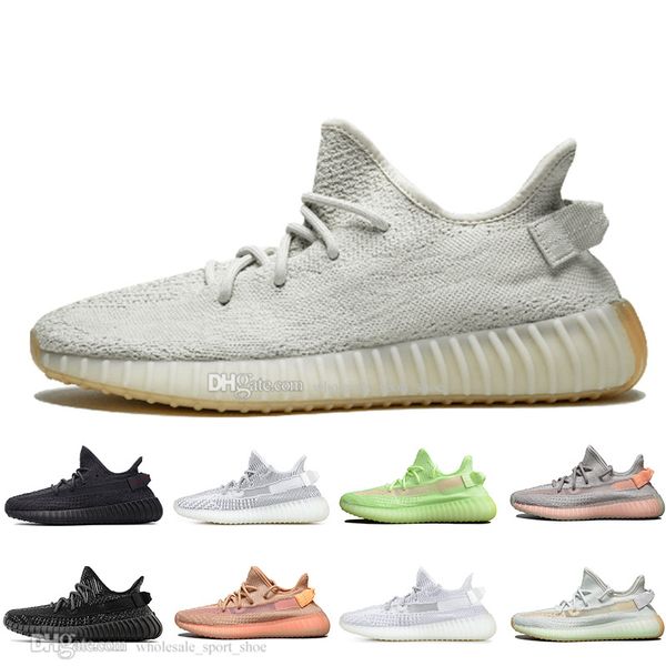 

Kanye West Sesame V2 White Black Static Reflective GID Glow In The Dark Mens Running Shoes Hyperspace True Form men Sports Designer Sneakers