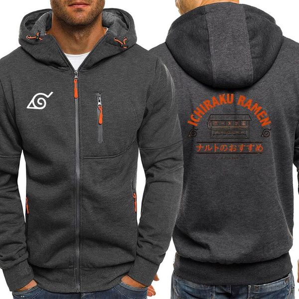 

anime hoodies ichiraku ramen print mens sweatshirt funny jacket 2020 spring men clothing harajuku japanese streetwear, Black
