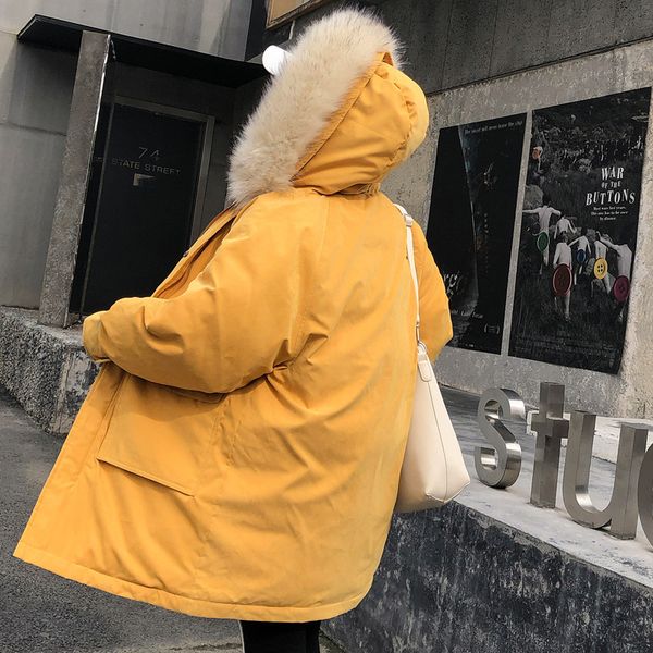

cotton-padded jacket women's 2019 new style korean-style students winter mid-length thick ins cotton coat oversize down coat fas, Blue;black