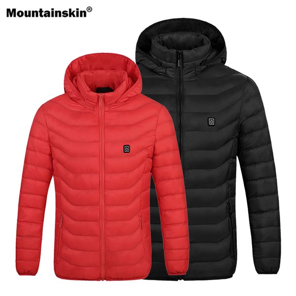 

mountainskin men hiking thermal heating jacket waterproof outdoor sports thick coat camping trekking skiing male clothing va548, Blue;black