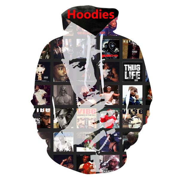

men's hoodies & sweatshirts 2pac shakur 3d print vests/tee shirt/sweatshirt/zip hoodies/pants fashion men harajuku funny streetwear hip, Black