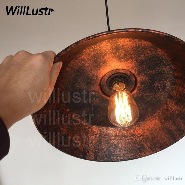 

vintage rust iron pendant lamp american industrial loft l bar cafe shop restaurant dinning room filament edison retro suspension light