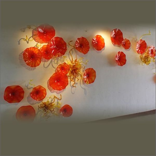 

custom made blown glass wall plates ce ul certificate chihuly style multicolor murano glass hanging plates wall art for ktv decor