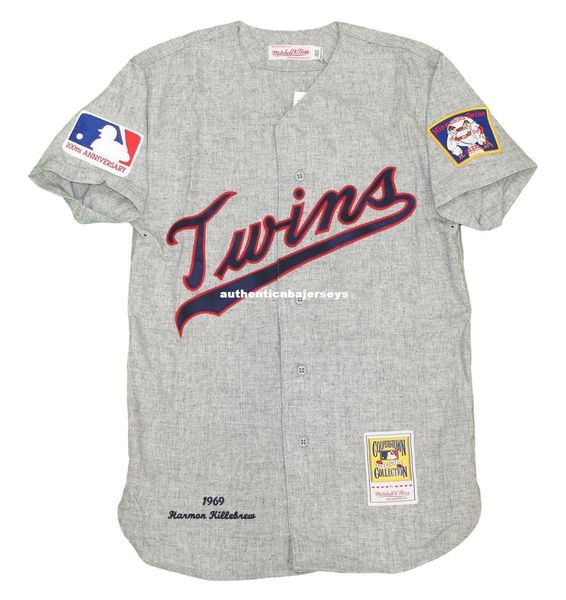 

harmon killebrew minnesota #3 mitchell & ness auth 1969 jersey - gray, Black;blue