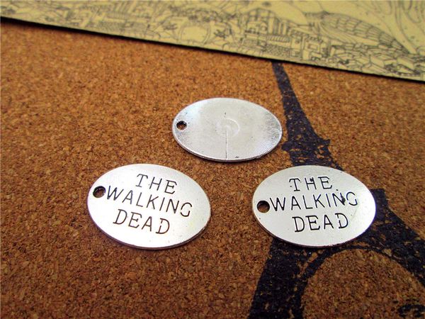

30pcs-- 19*13mm antique silver letter charms,the walking dead charms diy charms pendants, Bronze;silver